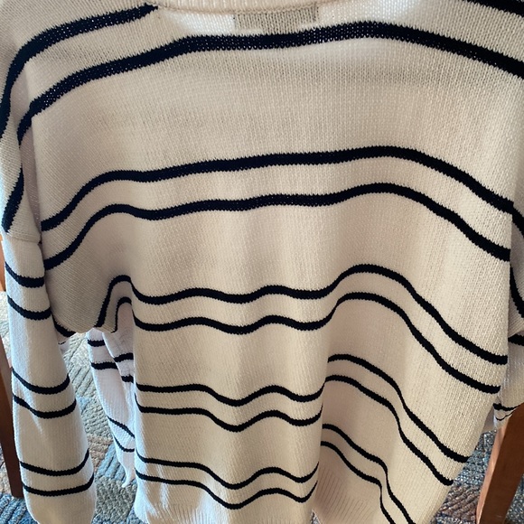 Sanctuary. Cream with black stripes. Crew neck sweater. - Picture 2 of 3